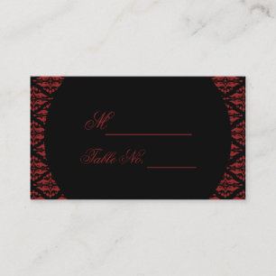 Carte de Mariage gothique rouge et noir Damas