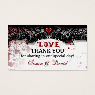 Carte de Mariage Halloween Blood Splatter Merci