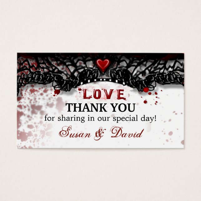 Carte de Mariage Halloween Blood Splatter Merci (Devant)