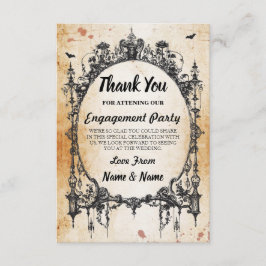 Carte de mariage Halloween remerciement cadre goth