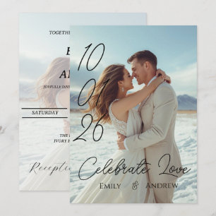 Carte de mariage hivernal moderne simple personnal