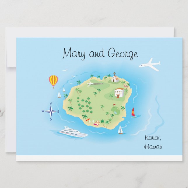 Carte de mariage illustrée personnalisée (demander (Devant)