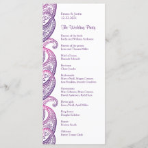 Carte de Mariage indienne Purple & Pink Paisley