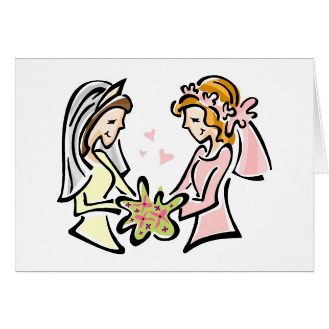 Carte de Mariage lesbienne personnalisée - Ajouter (Devant horizontal)