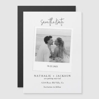 Carte de mariage magnétique avec photo de couple E
