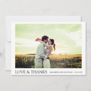 Carte de Mariage Merci photo moderne simple
