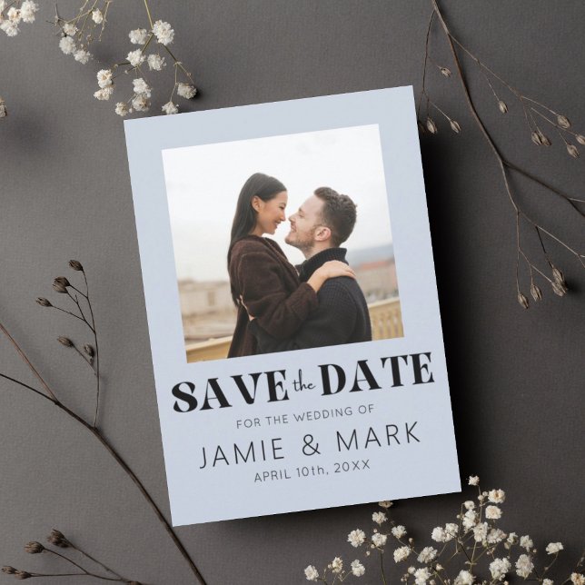 Carte de mariage moderne avec photo "Save the Date (Créateur téléchargé)
