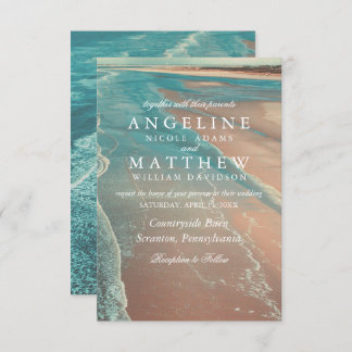 Carte de Mariage moderne Fade Tropical Beach Sea