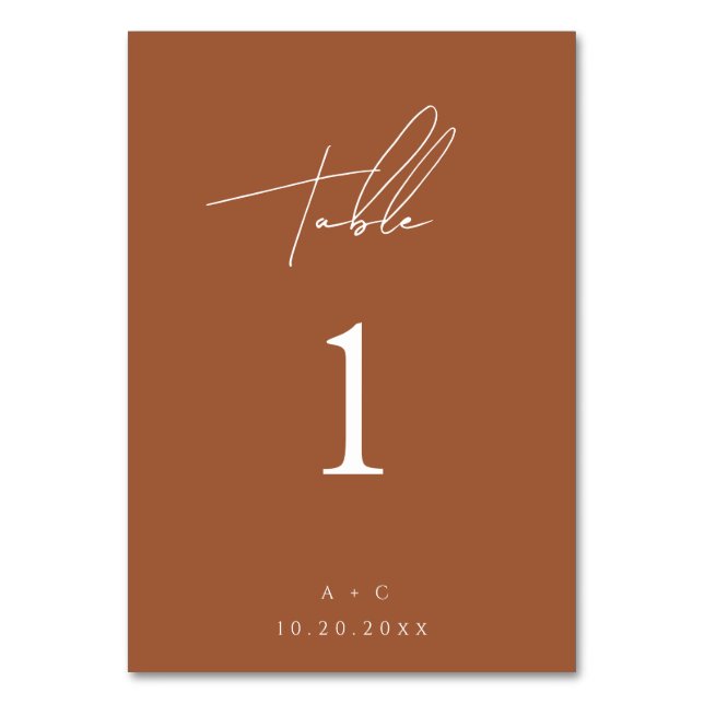 Carte de Mariage moderne minimaliste orange brûlé (Par défaut)