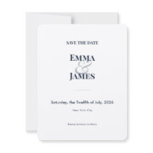 Carte de Mariage Navy Esperluette Save the Date
