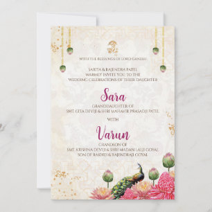 Carte de Mariage numérique Peacock Carte de mariag