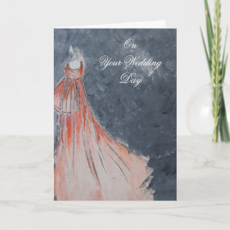 Carte de mariage orange de robe