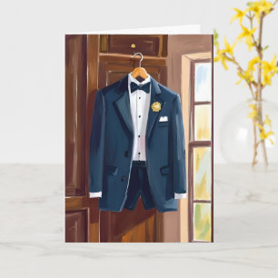 Carte de mariage peinte pour les garçons d'honneur