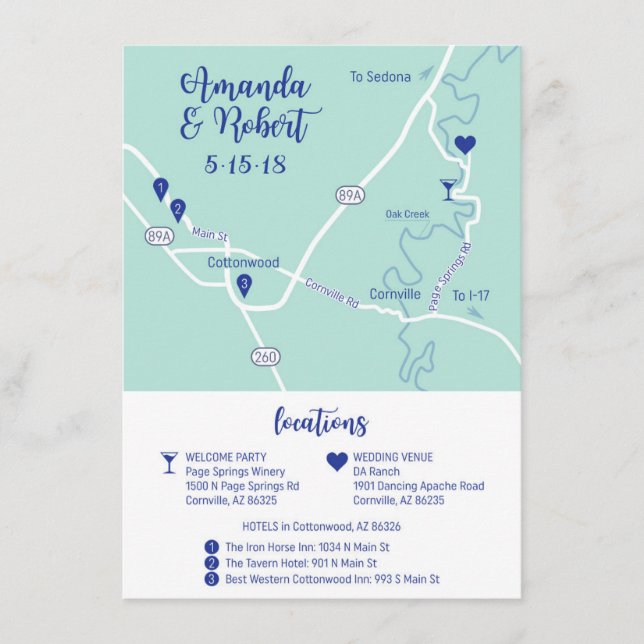 Carte de mariage personnalisée (Devant)