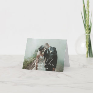 Carte de Mariage photo Merci