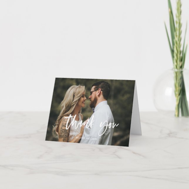 Carte de Mariage photo Merci (Devant)