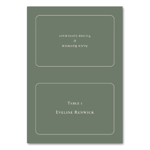 Carte de Mariage pliable Boho Sage Green Simple