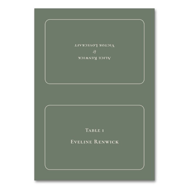 Carte de Mariage pliable Boho Sage Green Simple (Par défaut)