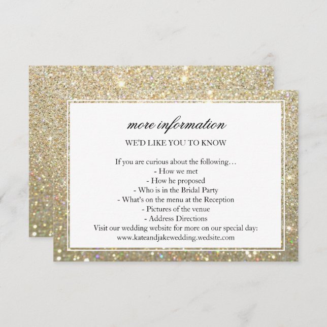 Carte de mariage Plus d'infos - Cadre Fab Glit Or (Devant / Derrière)