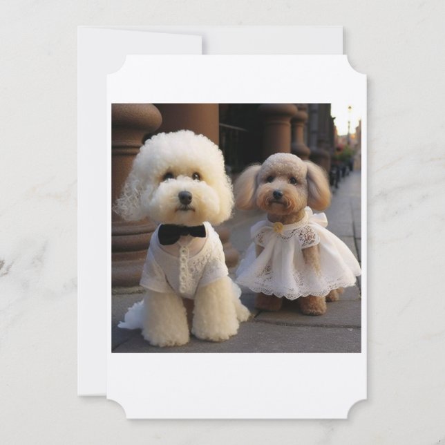 Carte de mariage pour amateur de chiens (Devant)