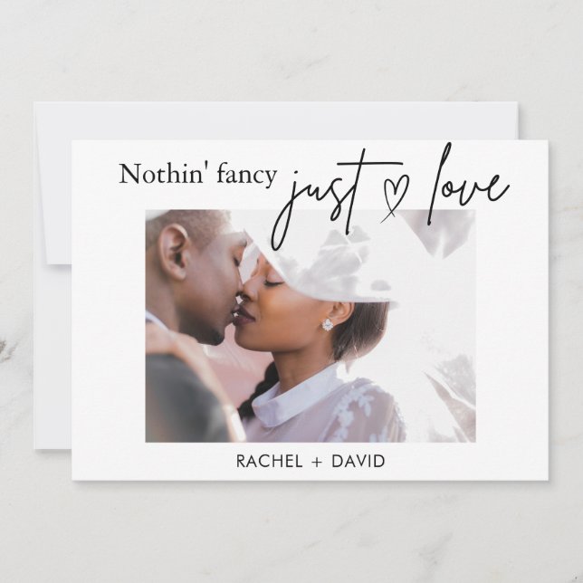 Carte de mariage pour fuite en amoureux, Digital W (Devant)