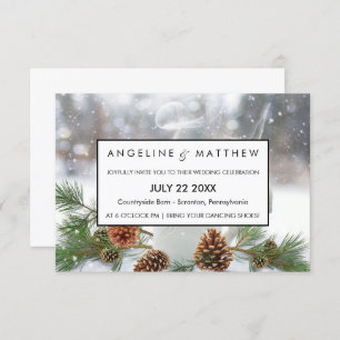Carte de Mariage pour le Pinecone et le Snowflakes