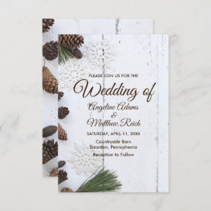 Carte de Mariage pour le Pinecone et le Snowflakes