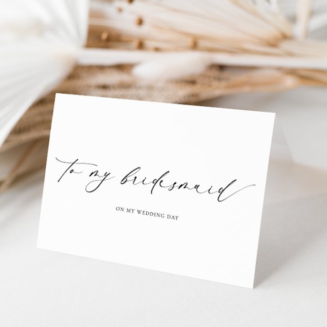 Carte de mariage pour ma demoiselle d'honneur Elle (Ellesmere To My Bridesmaid Wedding Day Card)