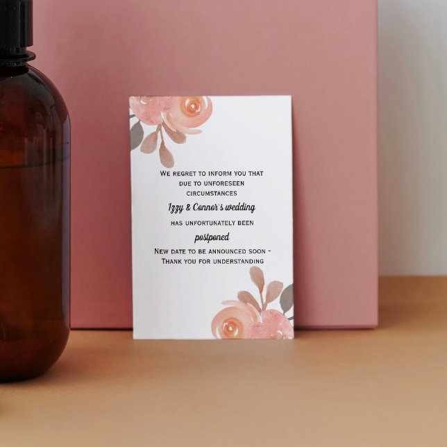 Carte de mariage reporté à motif floral (Créateur téléchargé)