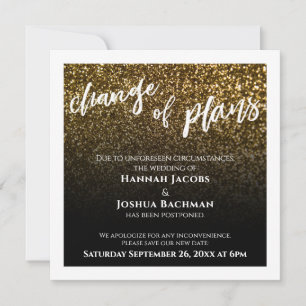 Carte de mariage reporté avec changement de plans 