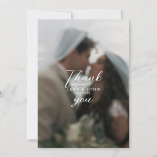 Carte de Mariage romantique à deux Mercis