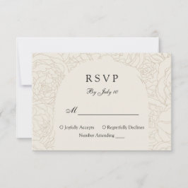 Carte de mariage rsvp de mariage brun élégant