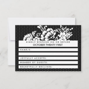 Carte de Mariage RSVP Pois de mode de blocage des