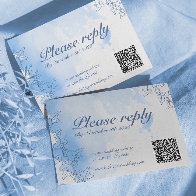 Carte de Mariage RSVP pour flocon d'hiver bleu gla (Créateur téléchargé)
