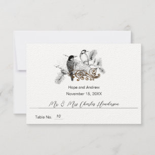 Carte de Mariage Rustic Woodpecker Inséparables