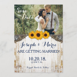Carte de mariage rustique tournesol dentelle et to