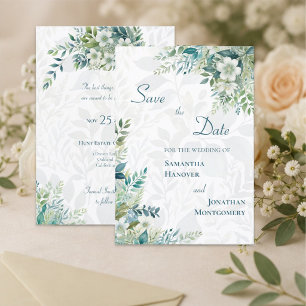 Carte de mariage 'Sage Green Eucalyptus Save the D