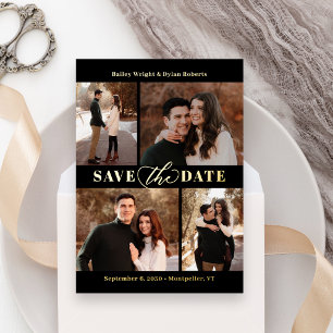 Carte de mariage "Save The Date" en collage raffin
