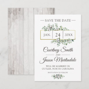 Carte de mariage Save The Date Sud Coton Country
