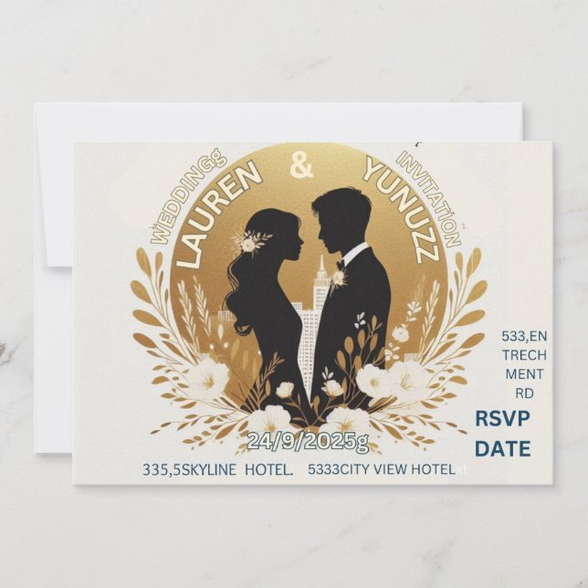 carte de mariage simple et unique (Devant)