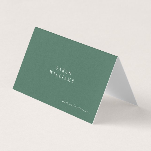 Carte de Mariage simple verte et blanche (Front)
