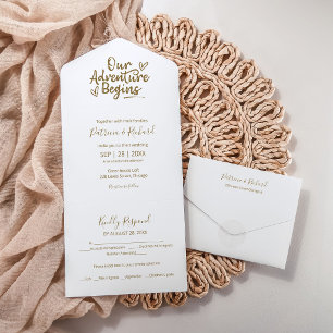 Carte de mariage tout-en-un 'L'aventure en montagn