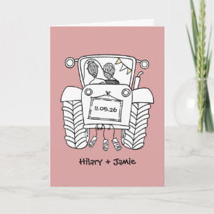 Carte de mariage Tractor Country