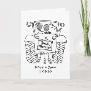 Carte de Mariage Tractor Country