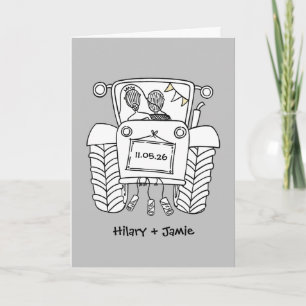 Carte de mariage Tractor Country