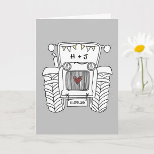 Carte de mariage Tractor Country