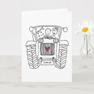 Carte de mariage Tractor Country