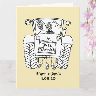 Carte de mariage Tractor Country