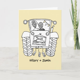 Carte de mariage Tractor Country