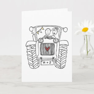 Carte de mariage Tractor Country